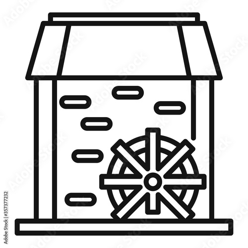 Water mill tower icon. Outline water mill tower vector icon for web design isolated on white background
