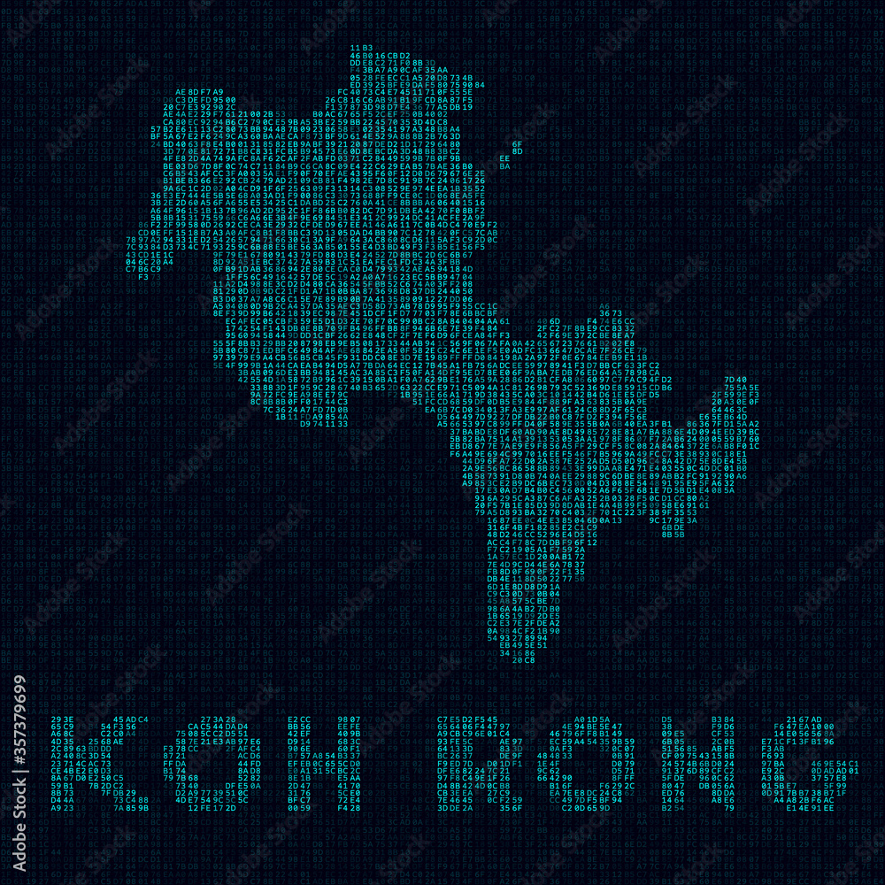 Koh Rong tech map. Island symbol in digital style. Cyber map of Koh Rong with island name. Authentic vector illustration.