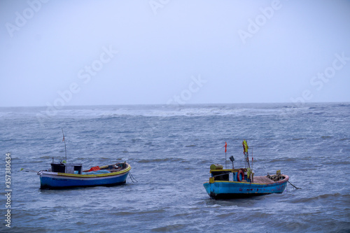 Two Boats in the arabian sea near mumbai, India