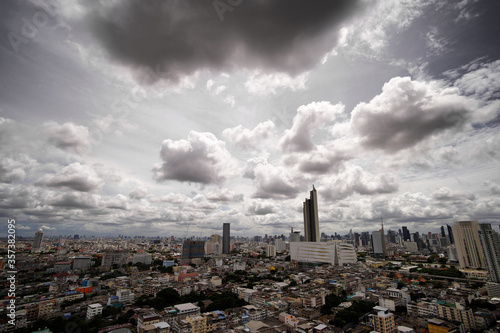 storm clouds over the city