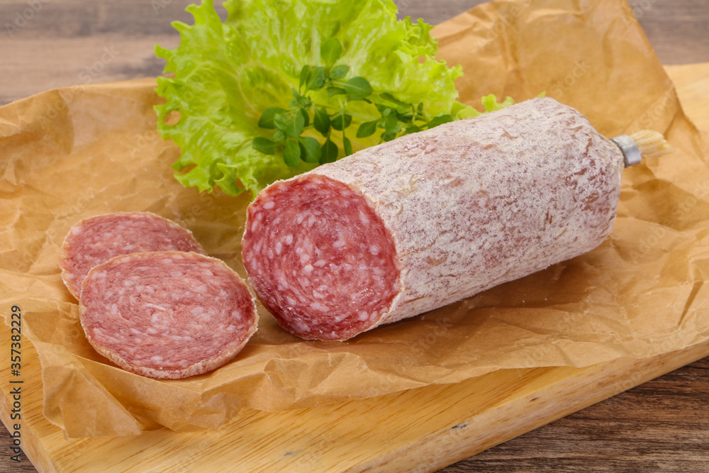 Italian dry Saliami pork sausage Italian dry Saliami pork sausage
