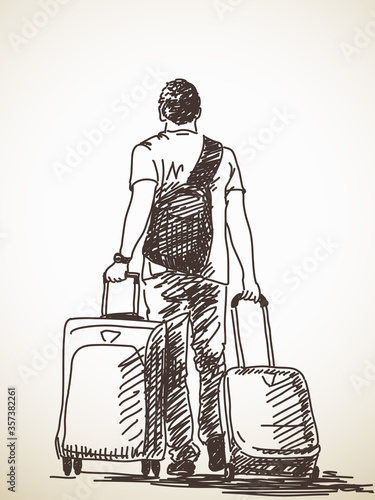 man with suitcases