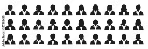 Business woman silhouette set