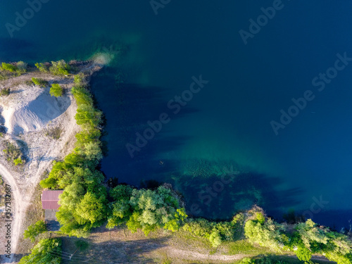 Luftaufnahme Huttenheim Brecht See
