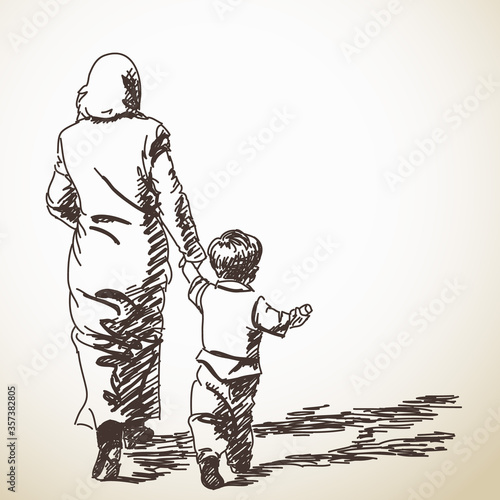 woman and boy