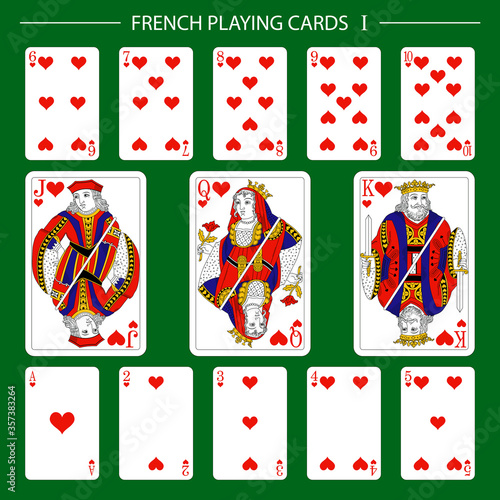French playing cards suit hearts