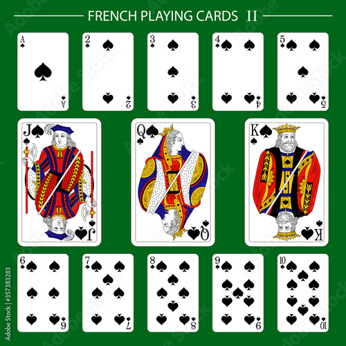 French playing cards suit spades 2