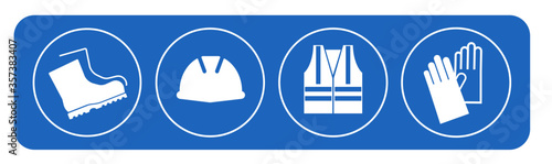 vector illustration of a set of blue and white buttons