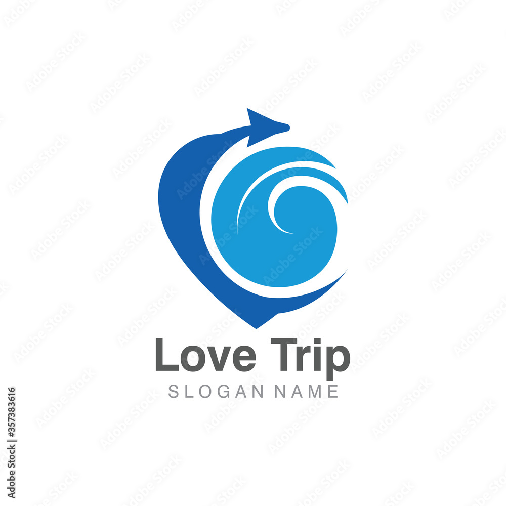 Love Trip awesome simple creative airplane logo template design Love Trip awesome simple creative airplane logo template design