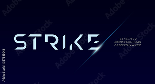Abstract technology science alphabet font. digital space typography vector illustration design