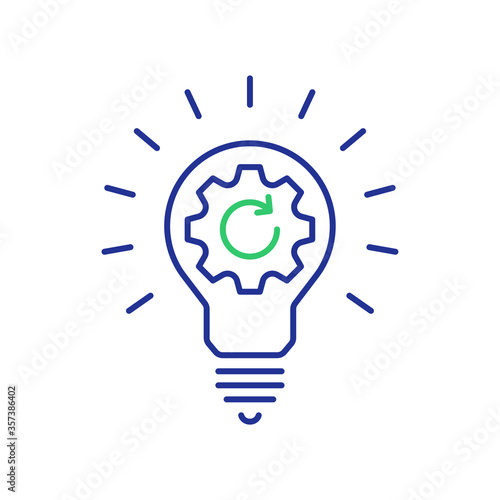 Creativity, Creative Process Vector Icon, Linear Style