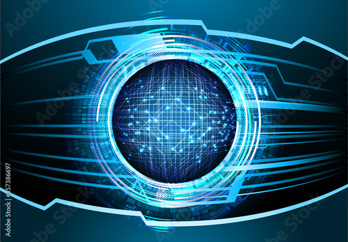 Blue eye cyber circuit future technology concept background