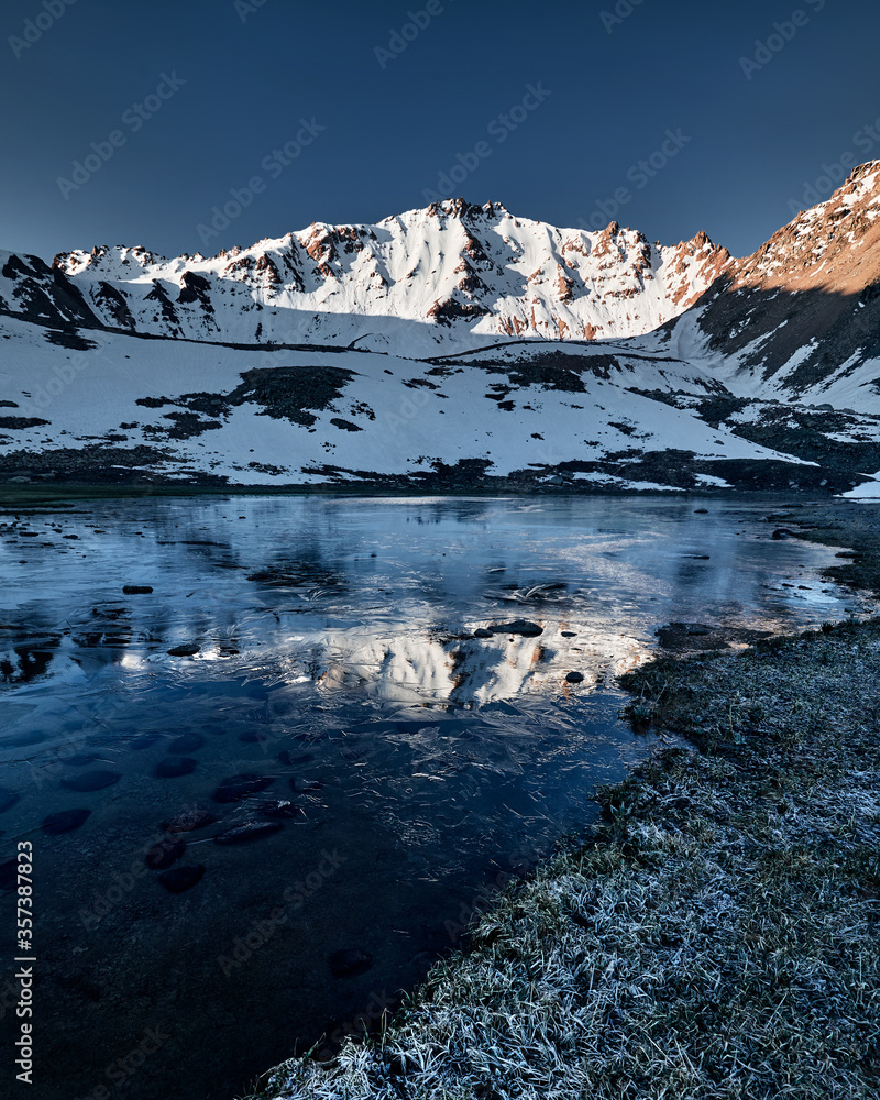 Mountain Lake with reflection of the peak