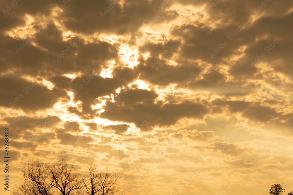 Obraz premium The colors of the evening in the Pampa Biome region in southern Brazil
