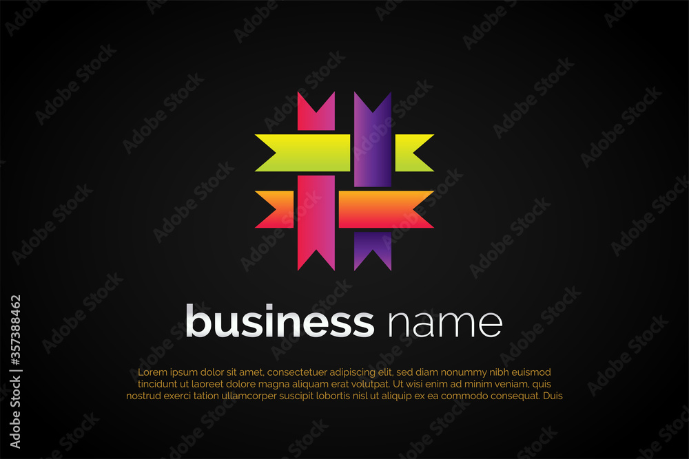 Unique Ribbon Logo Template Unique Ribbon Logo Template
