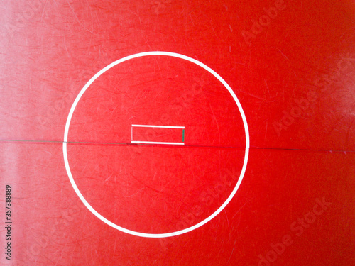 Картината върху платно Overhead aerial view of an empty wrestling mat