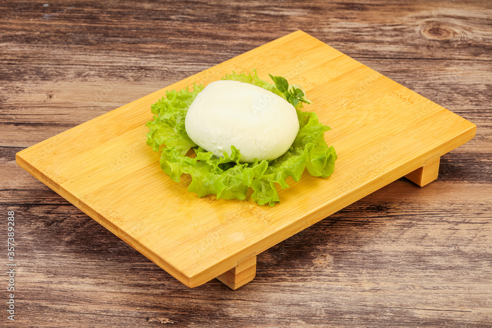 Italian Mozzarella cheese over board Italian Mozzarella cheese over board