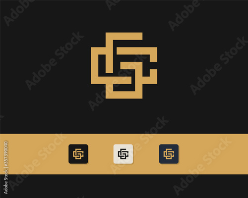 Letters C and G or CG line logo design. Linear minimal stylish emblem. Luxury elegant vector element. Premium business logotype. Graphic alphabet symbol for corporate business identity