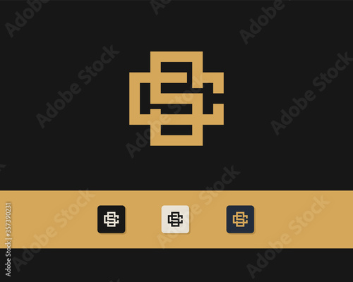 Letters C and S or CS line logo design. Linear minimal stylish emblem. Luxury elegant vector element. Premium business logotype. Graphic alphabet symbol for corporate business identity