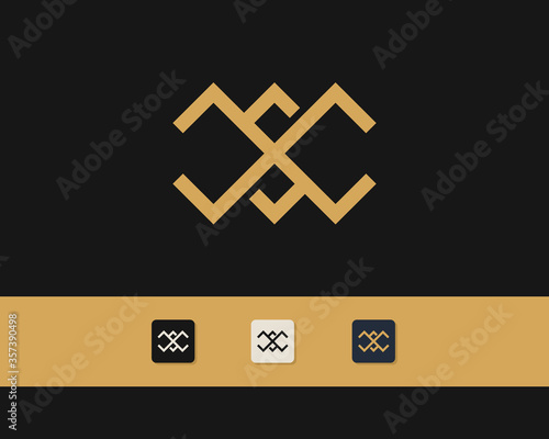 Letters C S and C or CSC line logo design. Linear minimal stylish emblem. Luxury elegant vector element. Premium business logotype. Graphic alphabet symbol for corporate business identity