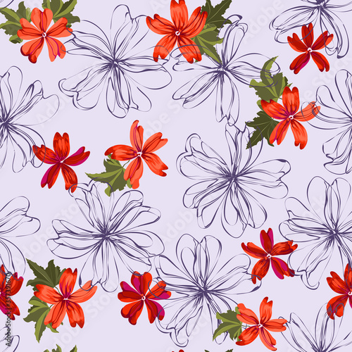 Seamless pattern in small pretty flowers. Cute bouquets. Liberty style millefleurs. Floral background for textile  wallpaper  pattern fills  covers  surface  print  wrap  scrapbooking  decoupage.