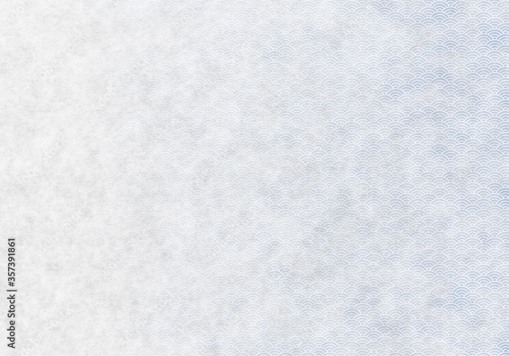 Obraz premium 和紙_青海波8_白青