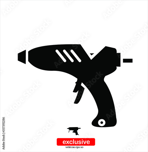 Hot Gun Icon.Flat design style vector illustration for graphic and web design.