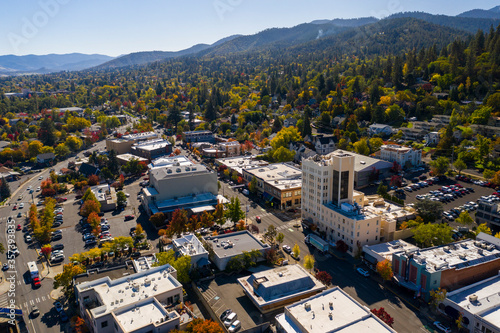 Aerial view of Ashland, Oregon