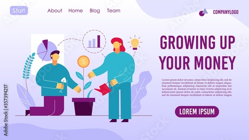 Return to investment concept landing page design