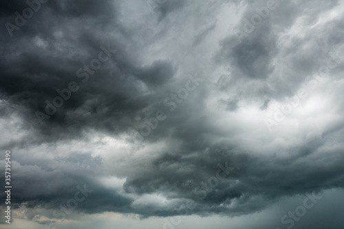 Cloudy thunderstorm sky in the rainy season, cloudscape use as background or wallpaper.