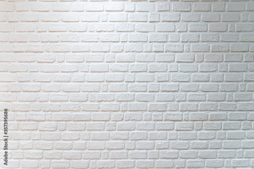 Fototapeta premium White brick wall for background. 