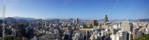 Panoramic of downtown Hiroshima, Japan