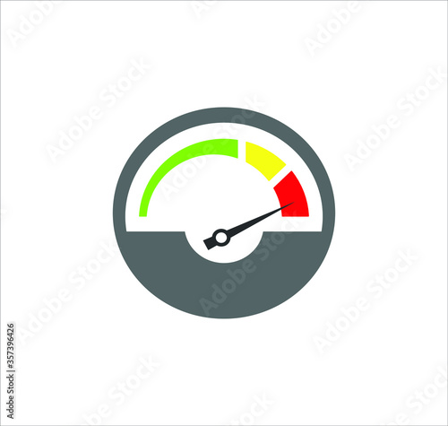 Increase productivity or tachometer vector icon on white background