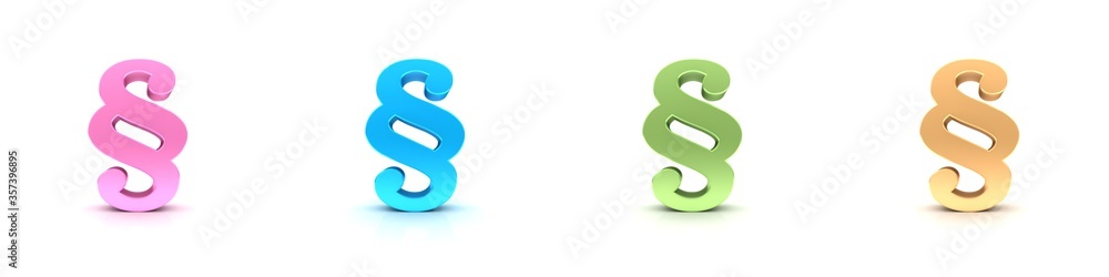 Paragraph sign article symbols 3d icons pastel colors rose blue green yellow Paragraph sign article symbols 3d icons pastel colors rose blue green yellow