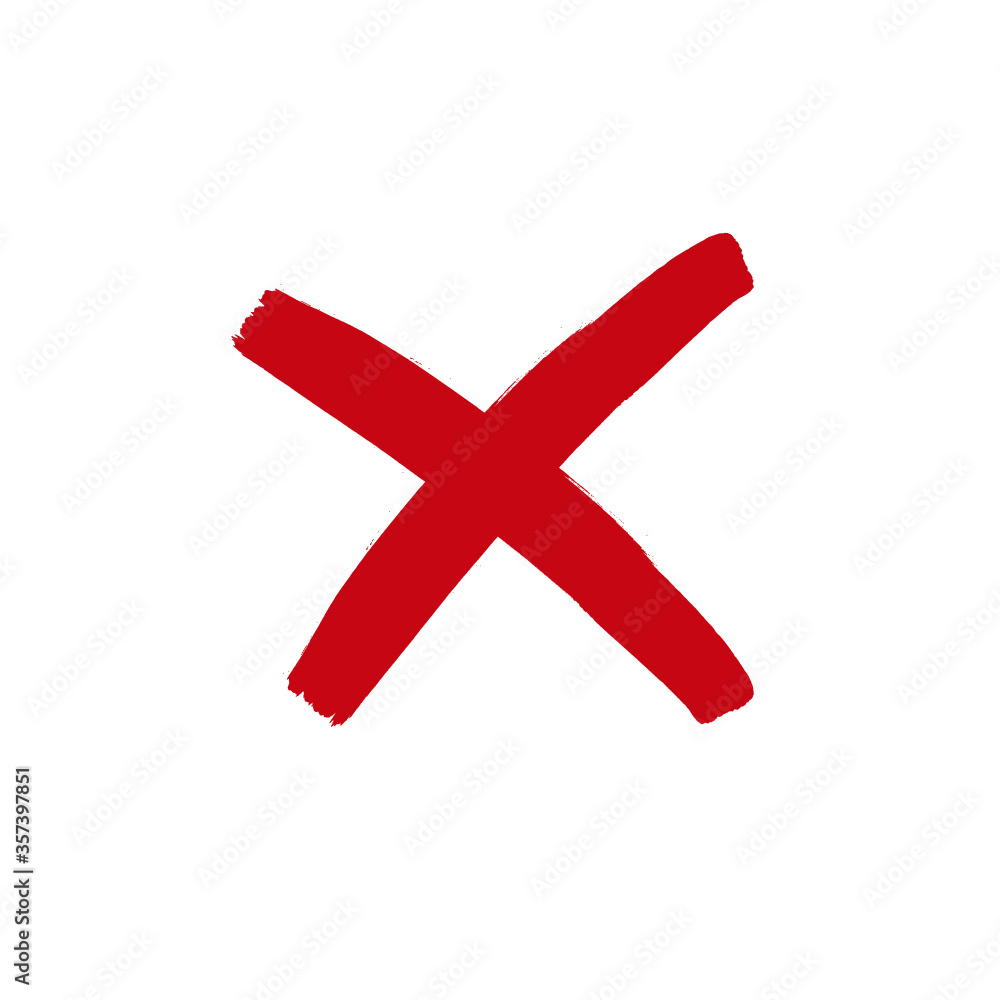 X Marks .Two Red Crossed Vector Brush Strokes. Rejected sign in grunge style. X Marks .Two Red Crossed Vector Brush Strokes. Rejected sign in grunge style.