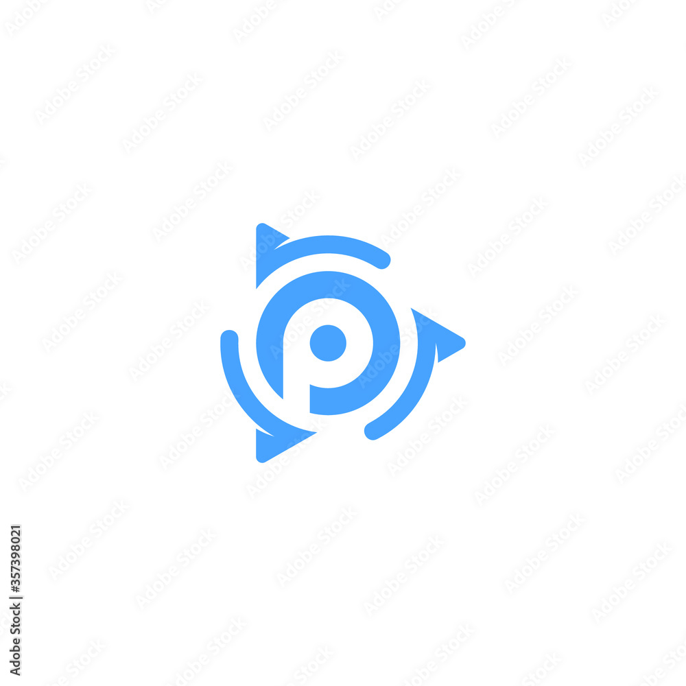 letter p triangle logo design - obrazy, fototapety, plakaty 