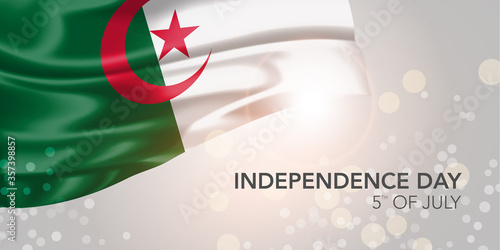 Algeria happy independence day vector banner, greeting card