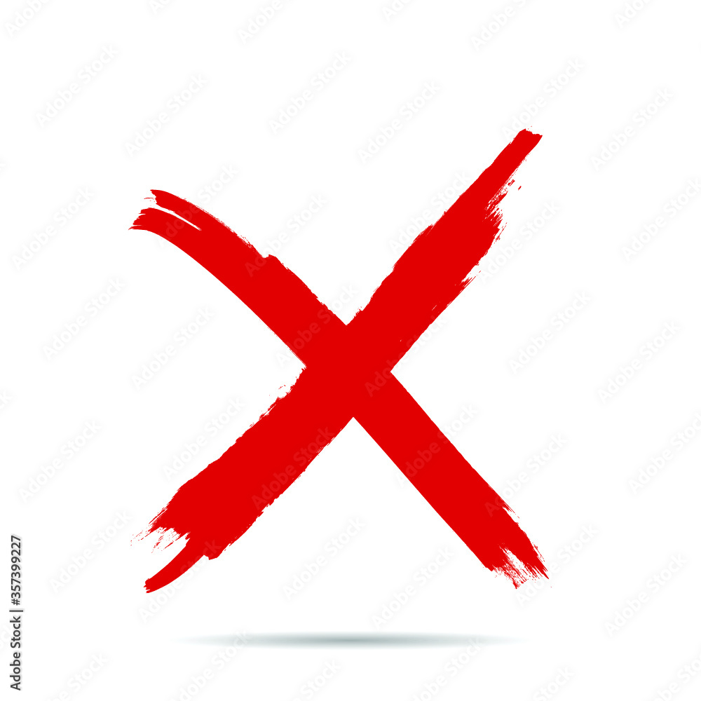 X Marks .Two Red Crossed Vector Brush Strokes. Rejected sign in grunge style. X Marks .Two Red Crossed Vector Brush Strokes. Rejected sign in grunge style.