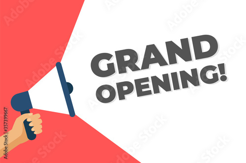 loudspeakers to provide information grand opening with flat design