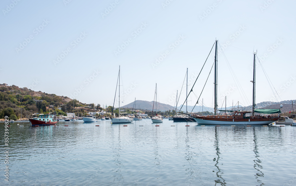 Gumusluk, a seaside village and fishing port in Bodrum. Mugla, Turkey.