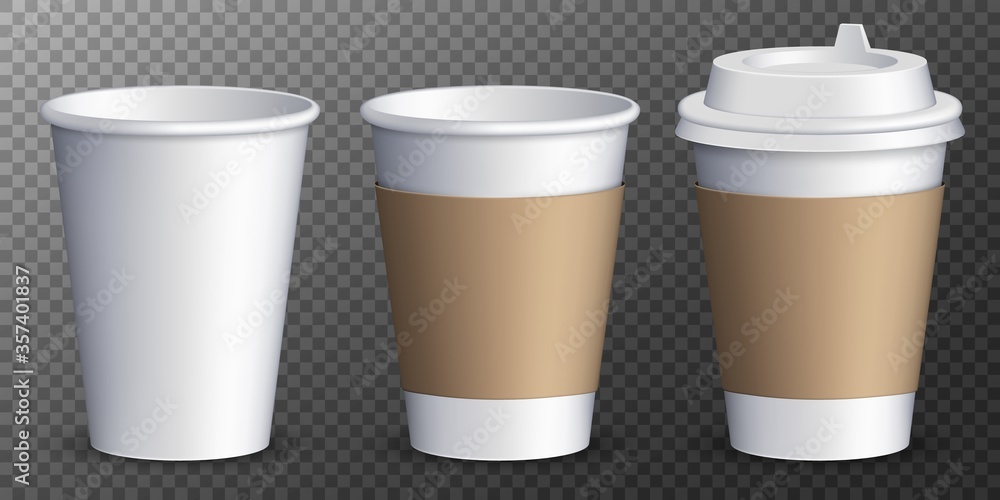 Paper Coffee Cup isolated on transparent background. Vector promotional mockup Paper Coffee Cup isolated on transparent background. Vector promotional mockup