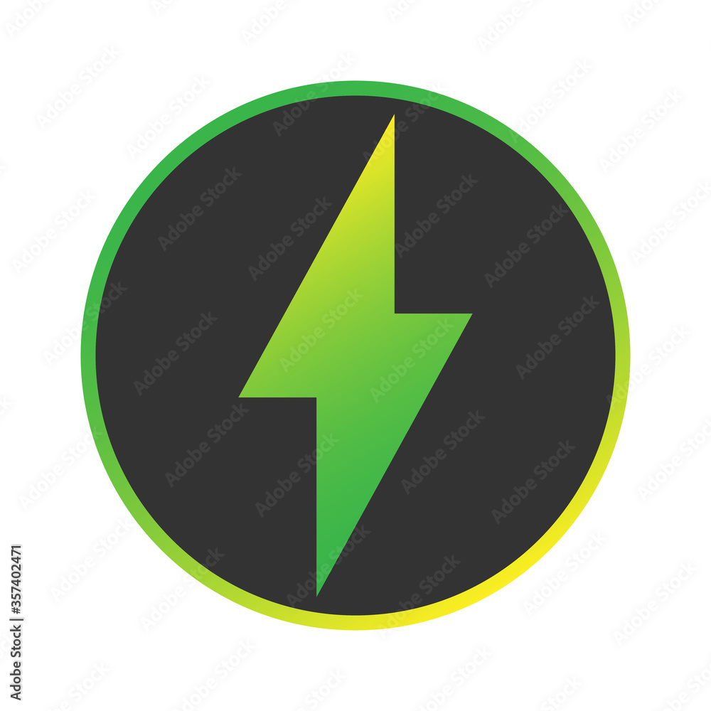 Lightning bolt icon green energy concept thunderbolt strike flat style design vector illustration electric shock thunder flash isolated symbol Lightning bolt icon green energy concept thunderbolt strike flat style design vector illustration electric shock thunder flash isolated symbol