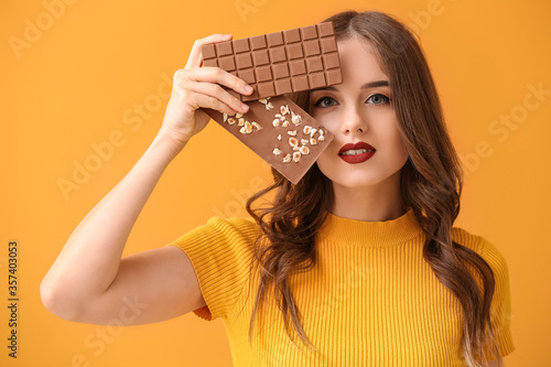 Beautiful young woman with ...