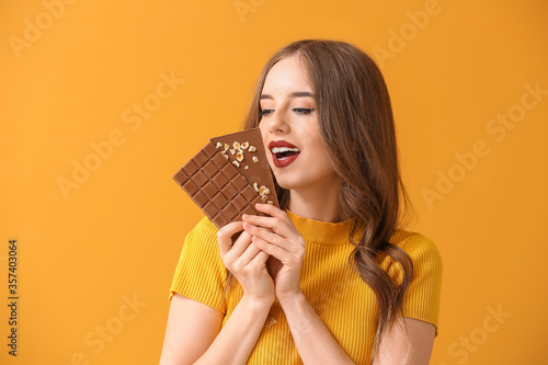 Beautiful young woman with ...