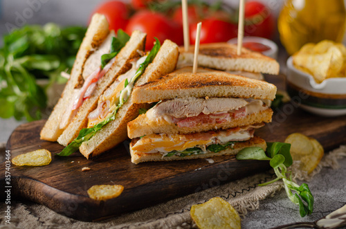 Delicious homemade club sandwich