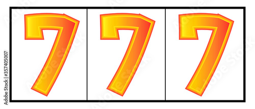 Three sevens on slot machines