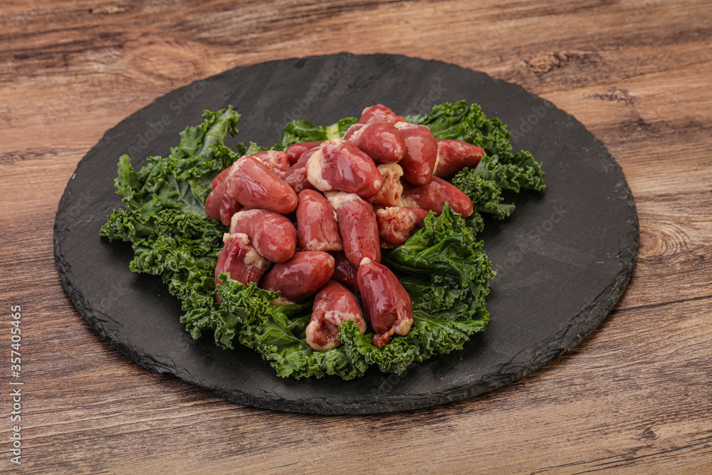 Raw chicken hearts for cooking Raw chicken hearts for cooking