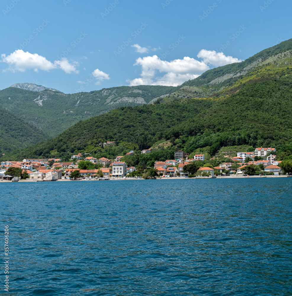 View of the old town in Kotor Bay, Montenegro