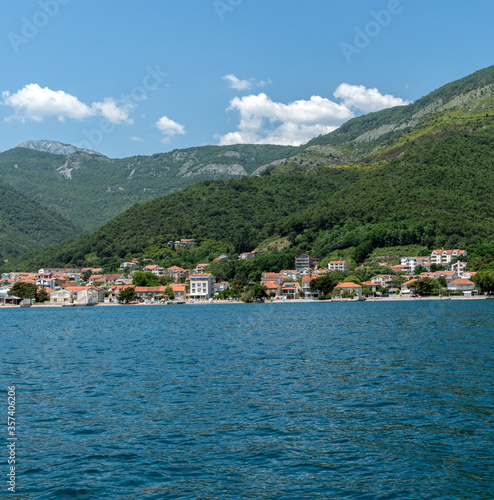 View of the old town in Kotor Bay, Montenegro