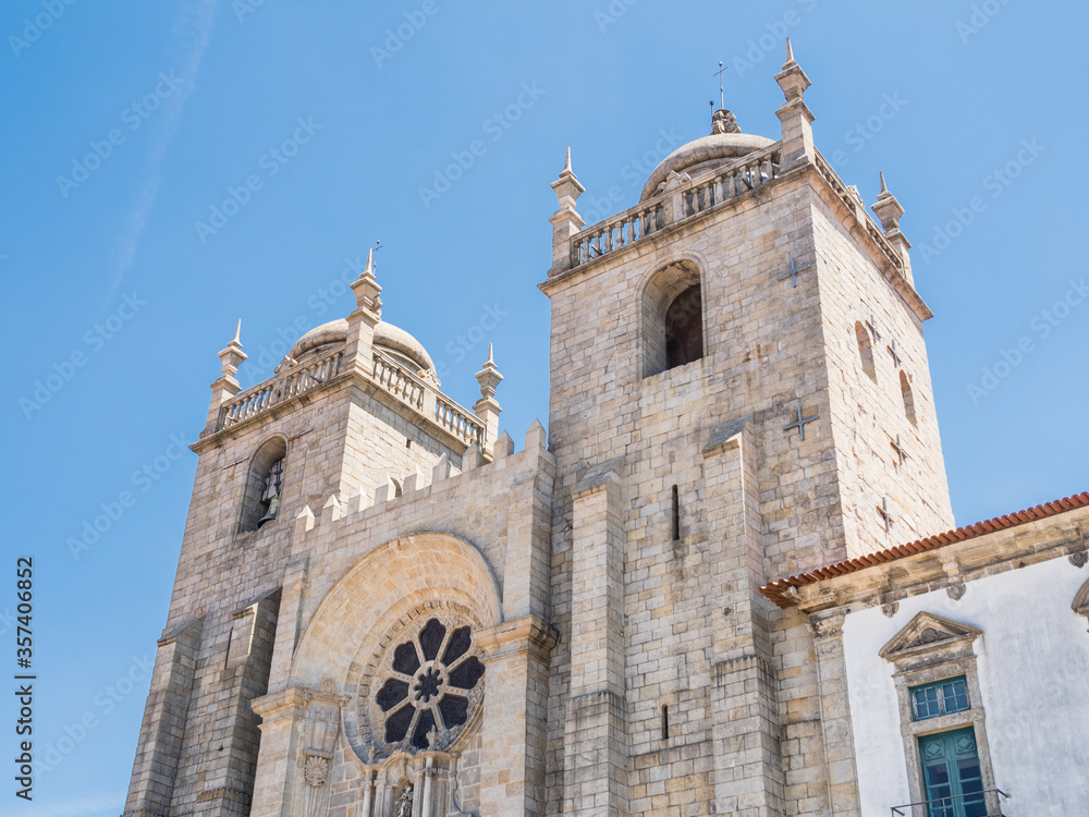 Porto cathedral facade in Portugal
